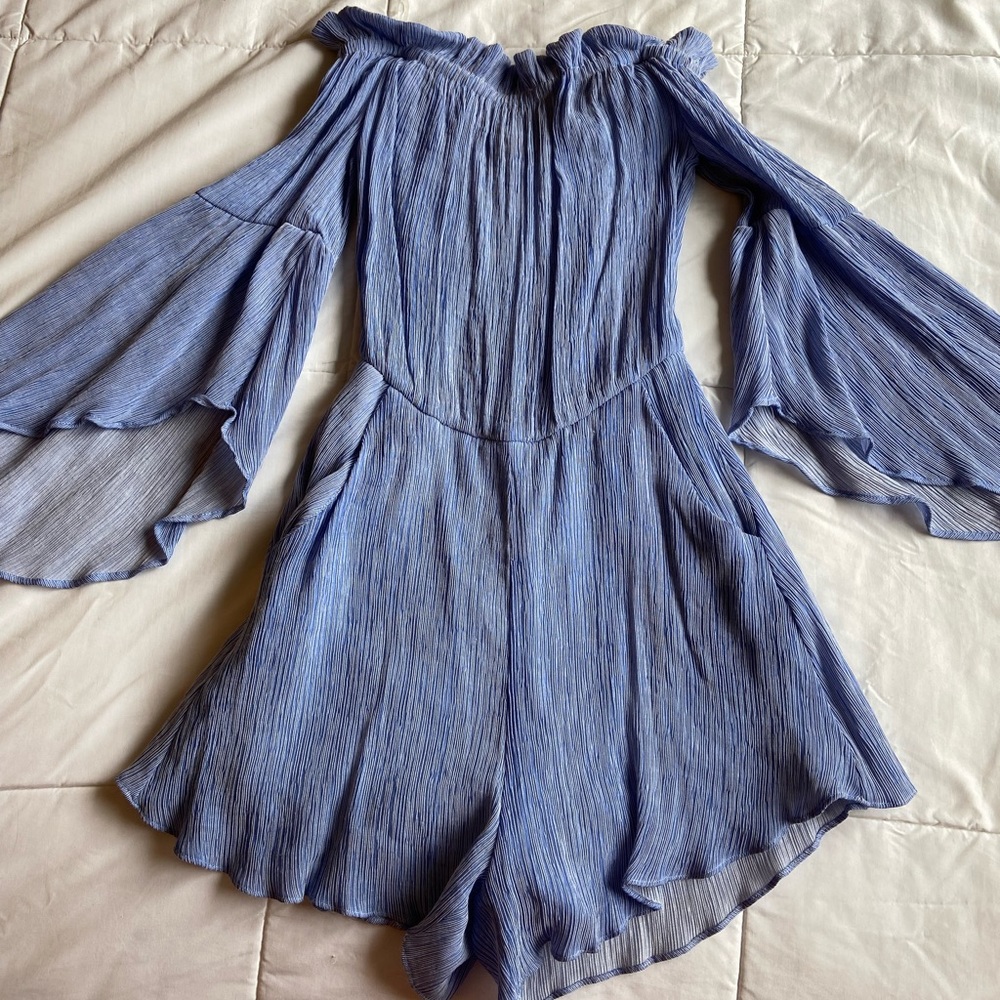 Gianni Bini Off The Shoulder Blue Romper